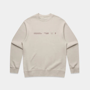 Sueded Slogan Crewneck Bone