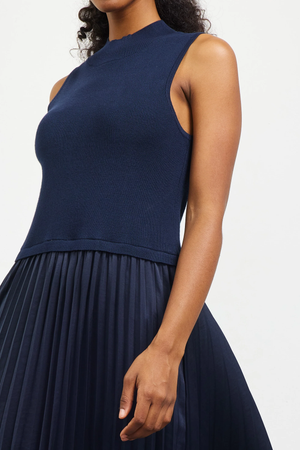 Blakely Pleated Tank Dress Navy