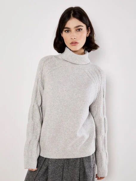 Melange Roll Neck Sweater Grey