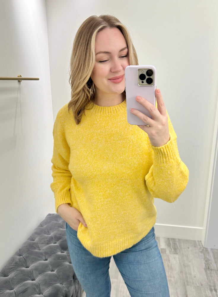 Laurel Balloon Sleeve Sweater Yellow