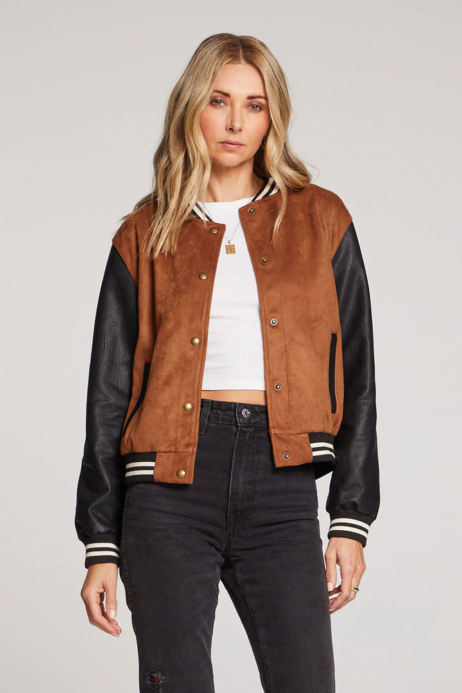 Carolina Jacket Cedar (Black Vegan Leather Sleeves)