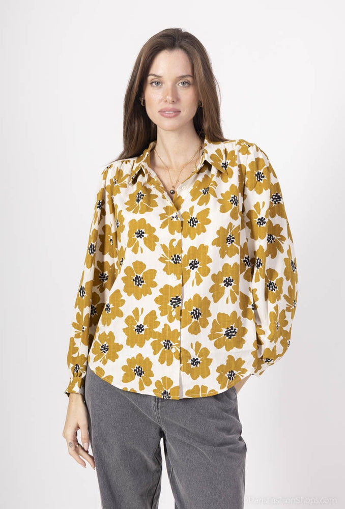 Penny Button Down Blouse Fall Floral