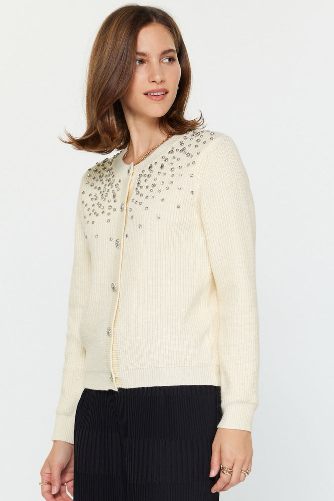 Elizabeth Embellished Cardigan Ivory