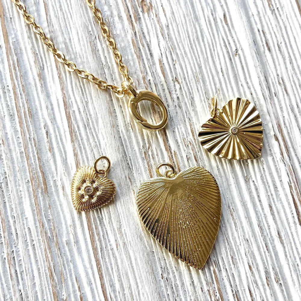 Triple Charm Heart Necklace