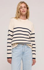 Boyfriend Stripe Sweater Sea Salt