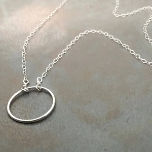 Karma Endless Circle Necklace Sterling Silver