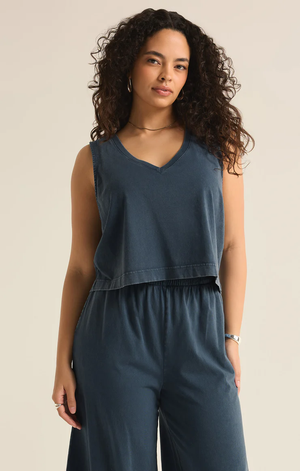 Sloane V-Neck Top Midnight