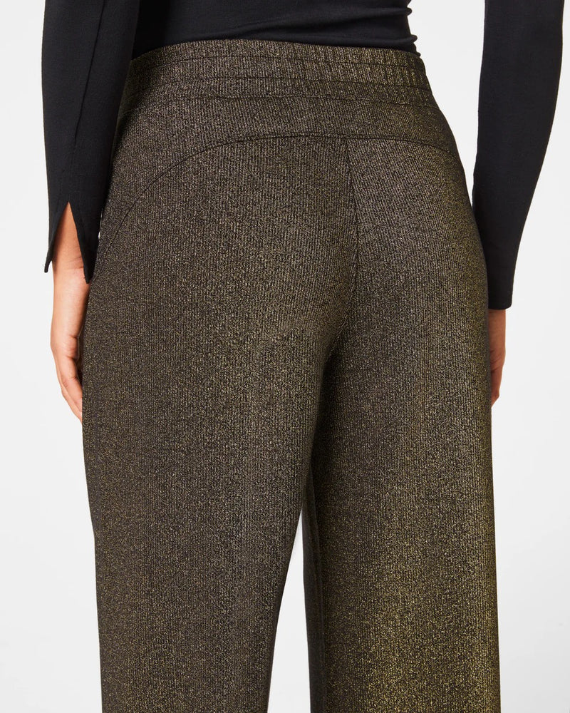 Spanx Air Essentials Wide Leg Pant Black/Gold Shimmer