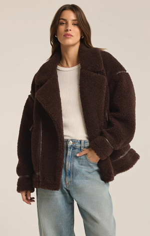 Ari Sherpa Coat Dark Chocolate