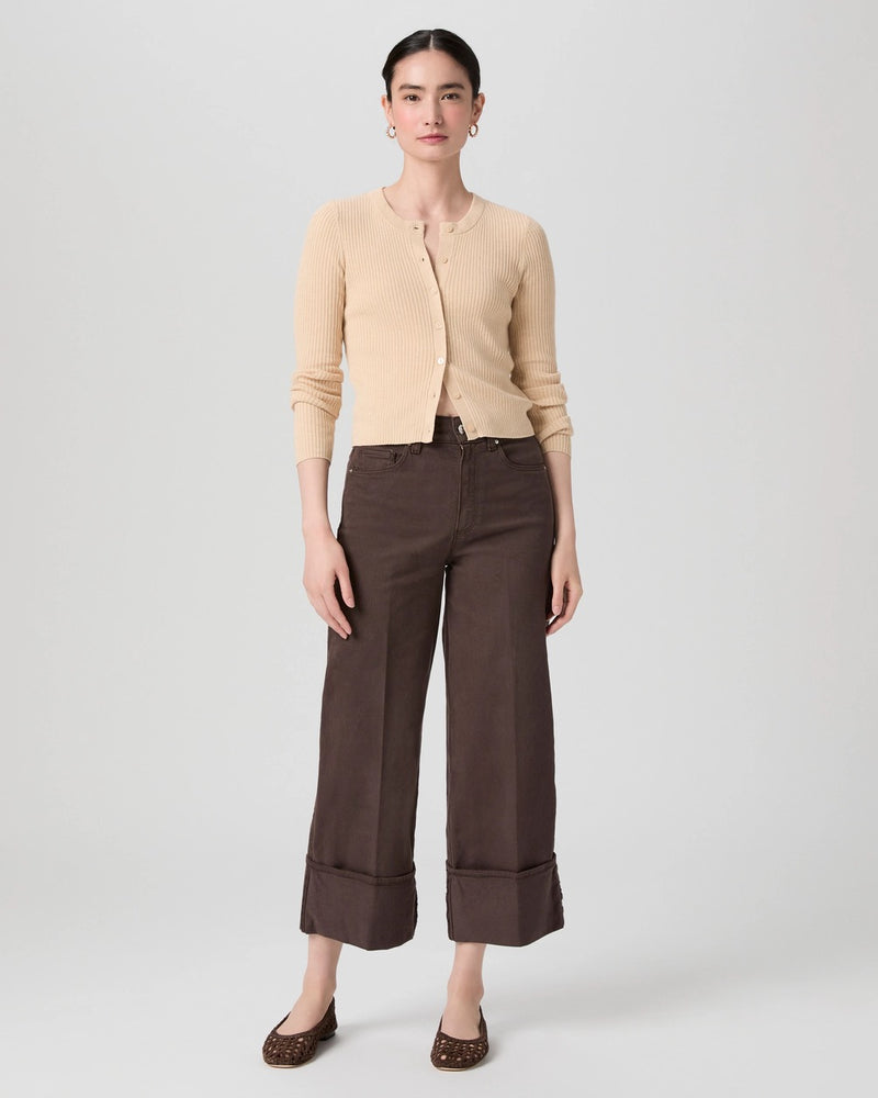 Sasha Ankle Wide Leg Jean Rich Chocolate