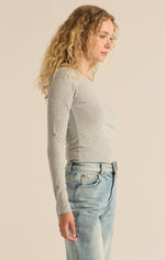 Variegated Layer Top Classic Heather Grey