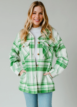 Noelle Shacket Green/Cream Plaid