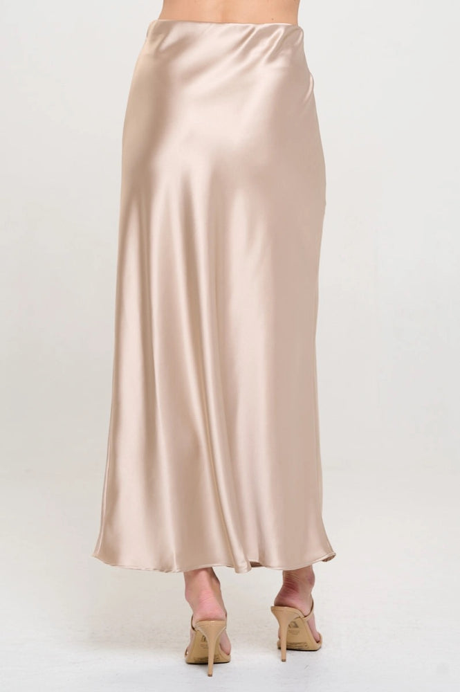 Eloise Satin Skirt Champagne