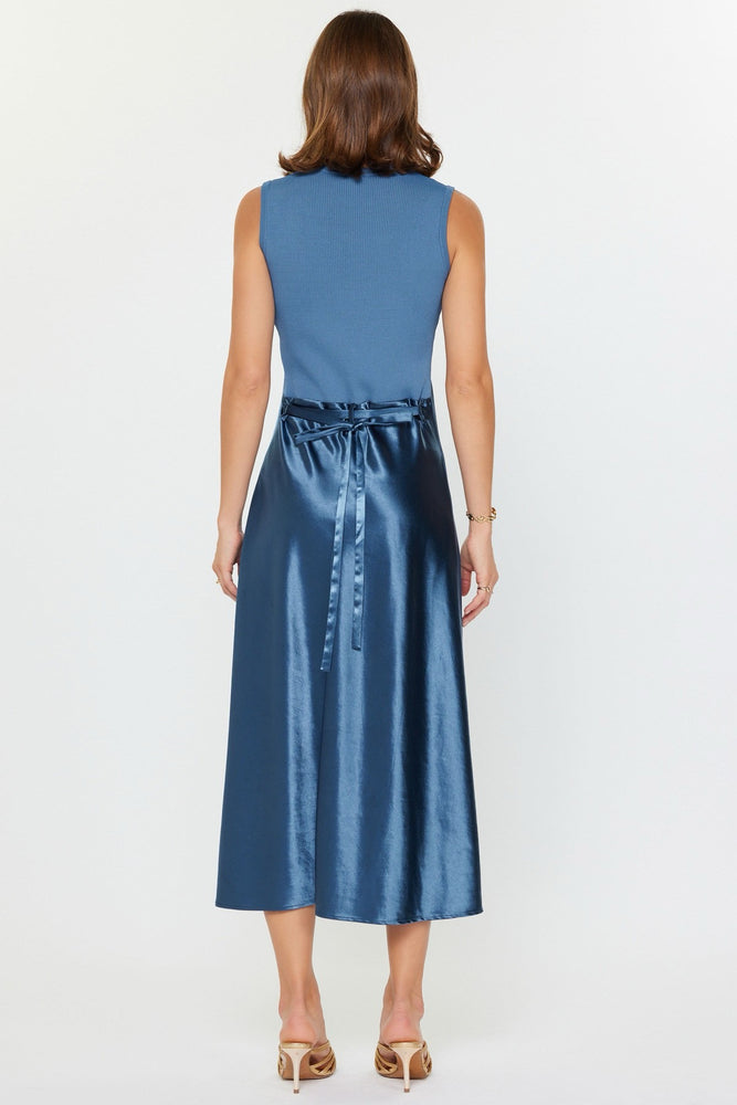 Amara Satin Midi Dress Midnight Blue