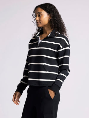 Keely Top Black White Stripe