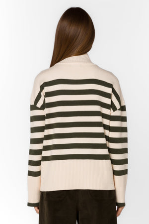 Caden Stripe Sweater Pine