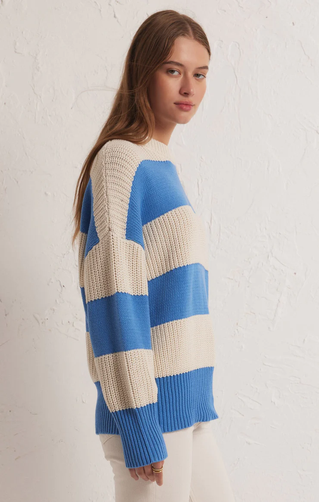 Fresca Stripe Sweater Blue Isle