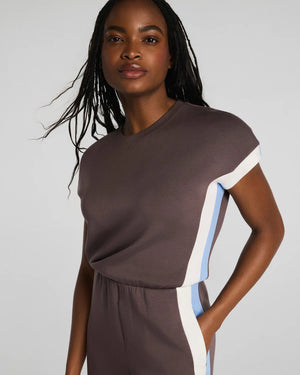 Spanx Air Essentials Colorblock Jumpsuit Dark Cacao Stripe – Mapel
