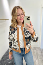 Fall Floral Button Down Sweater-Mapel Boutique