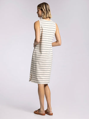 Kendari Dress Ivory/Grey Stripe