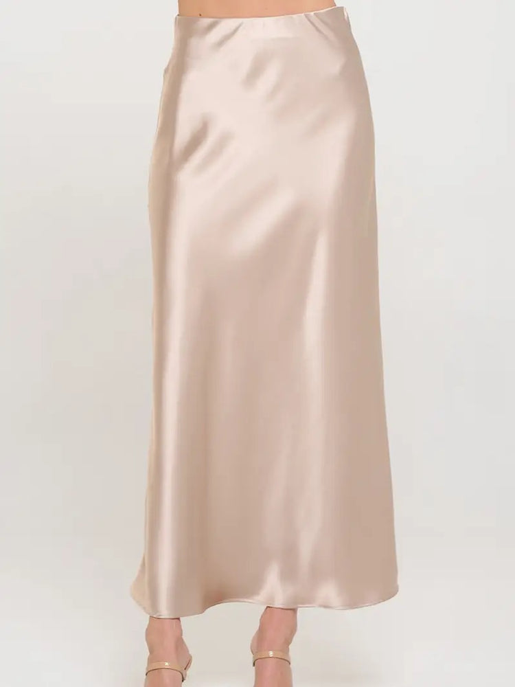 Eloise Satin Skirt Champagne