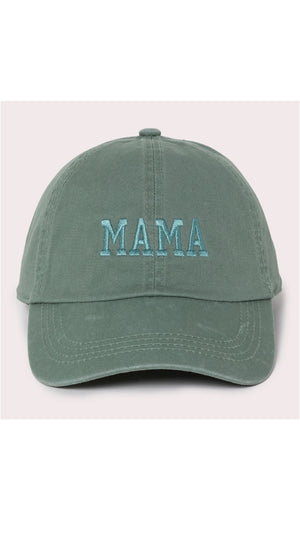 MAMA Embroidered Baseball Cap Sage