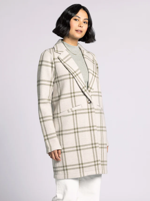 Kenzie Coat Dove/Olive Plaid