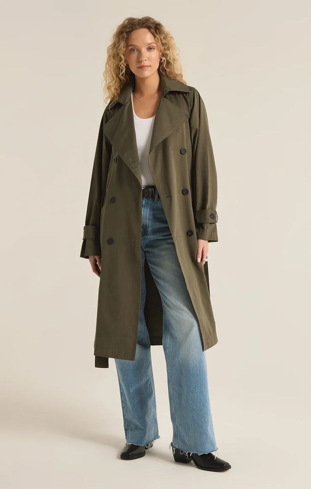 Dorian Trench Coat Grape Leaf