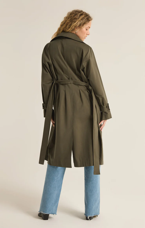 Dorian Trench Coat Grape Leaf