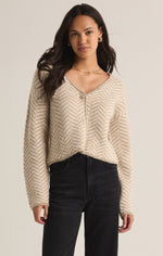 Naomi Herringbone Cardigan Sea Salt