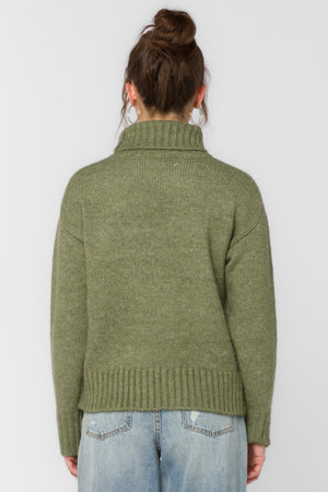 Tillie Turtleneck Sweater Pesto Green