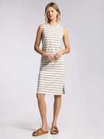 Kendari Dress Ivory/Grey Stripe