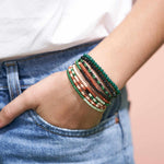 Sage 10-Strand Mixed Stripe Stretch Bracelet Set Desert