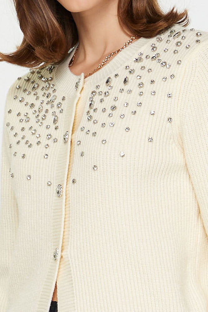 Elizabeth Embellished Cardigan Ivory