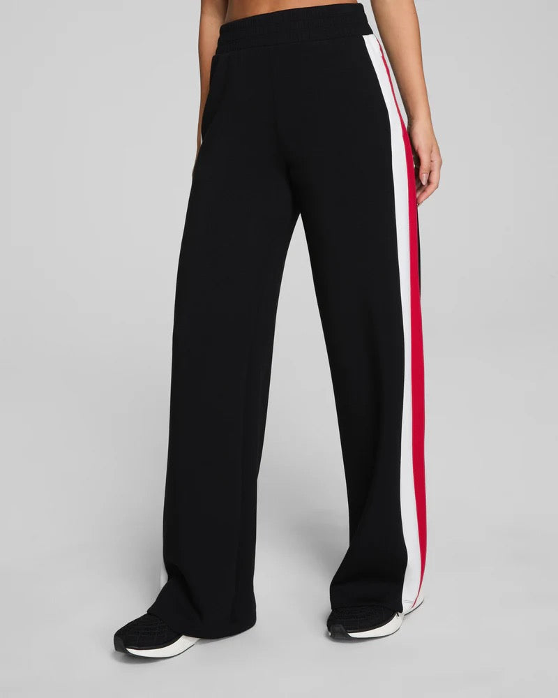 SPANX AE Colorblock Track Pant - Very Black/Powder/Red