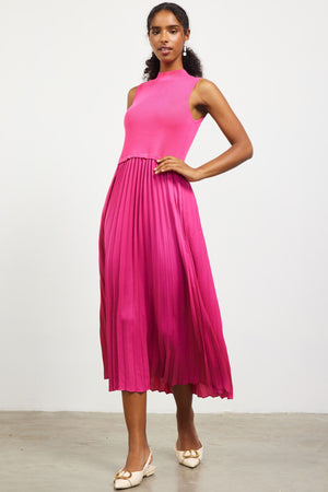beckett tapered waist pleated dress Beckett Tapered Waist Pleated Dress