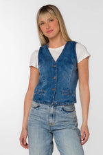 Dellis Denim Vest Evian Blue