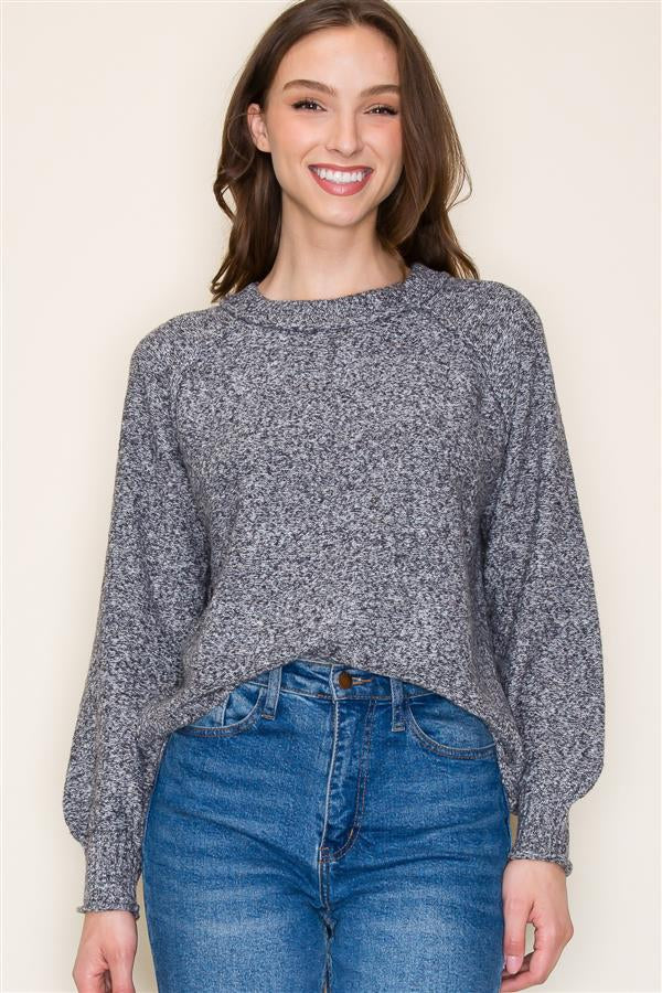 Aria Crew Neck Sweater Charcoal