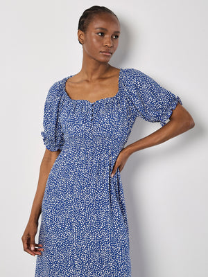 Dotty Constellation Milkmaid Dress Cobalt Mapel Boutique Dotty Constellation Milkmaid Dress Cobalt Mapel Boutique