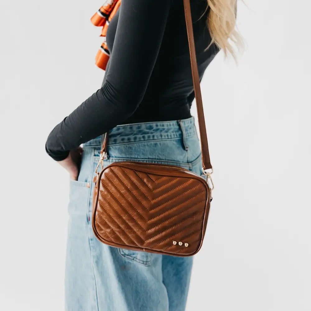 Coco Quilted Crossbody Bag Mocha