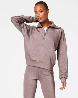 Spanx Air Essentials Half Zip Smoke/Silver Shimmer