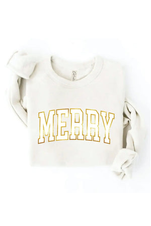 Merry Foil Sweatshirt Vintage White