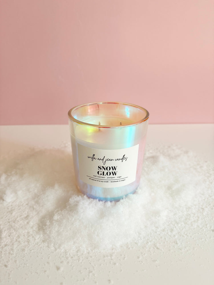 Snow Glow Soy Wax Candle w/ Lid 14oz