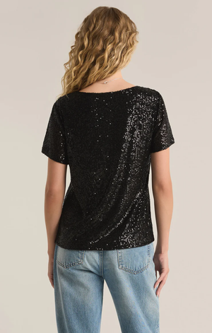 Marbella Sequin Top Black