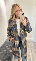 Sellwood Plaid Coat Blue/Brown/Black