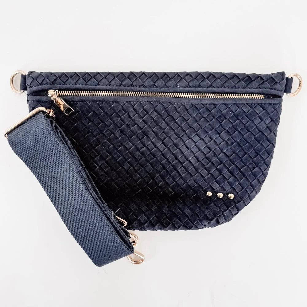 Suede Westlyn Woven Bag Navy