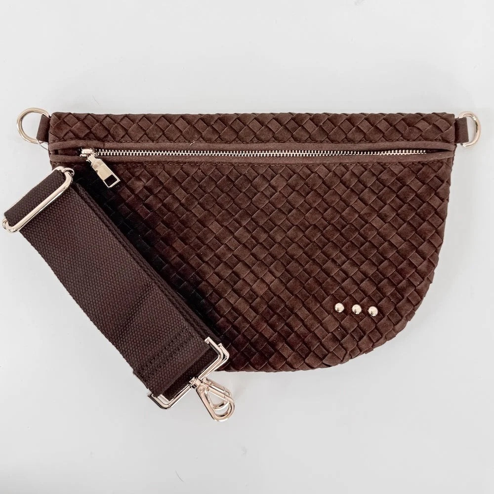 Suede Westlyn Woven Bag Chocolate