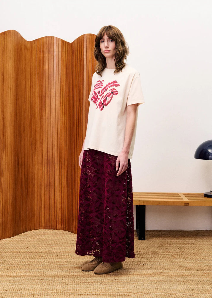 Hebert Lace Skirt Bordeaux