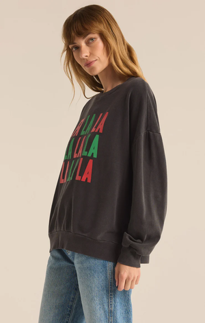 Fa La La Sunday Sweatshirt Black Sand