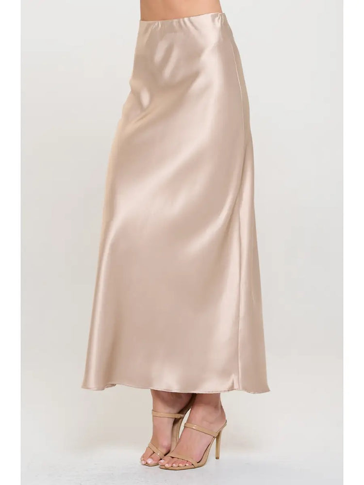 Eloise Satin Skirt Champagne